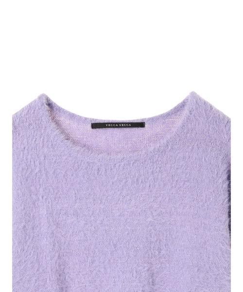 YECCA VECCA（イェッカヴェッカ）の「・ラメフェザーニットプルオーバー（ニット/セーター・レディース・ベージュ/パープル/グリーン/ライトベージュ・FREE）」の7枚目の写真