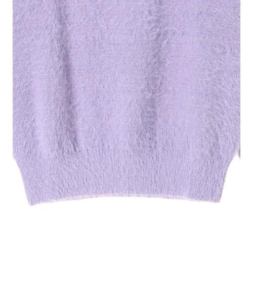 YECCA VECCA（イェッカヴェッカ）の「・ラメフェザーニットプルオーバー（ニット/セーター・レディース・ベージュ/パープル/グリーン/ライトベージュ・FREE）」の9枚目の写真