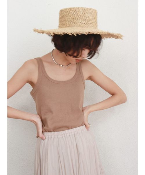 Ungrid（アングリッド）の「ランダムテレコタンクトップ（タンクトップ・レディース・ライトグレー/ブラック/オフホワイト/モカ・FREE）」の4枚目の写真