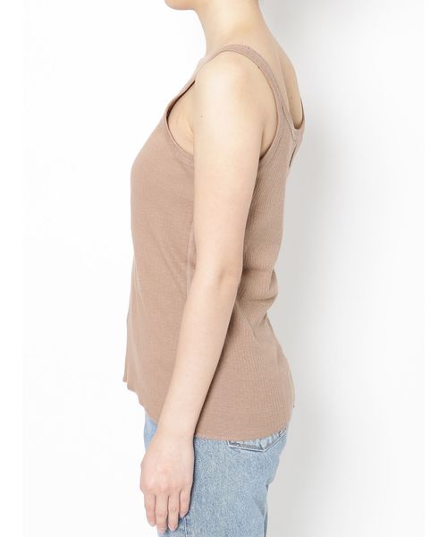 Ungrid（アングリッド）の「ランダムテレコタンクトップ（タンクトップ・レディース・ライトグレー/ブラック/オフホワイト/モカ・FREE）」の5枚目の写真