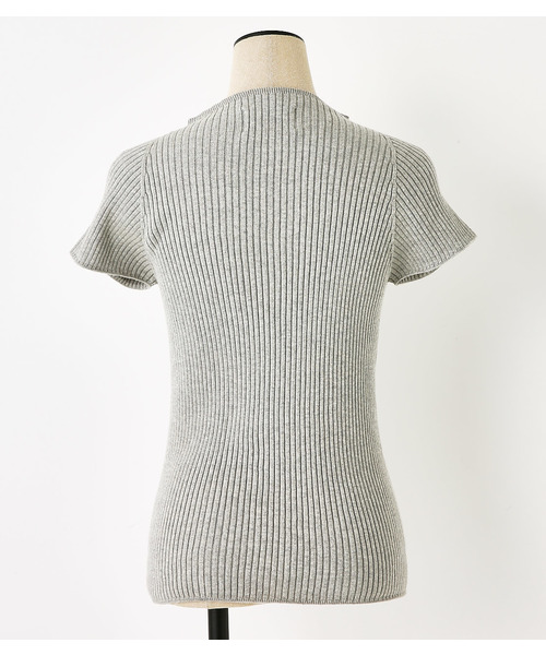 BLACK BY MOUSSY（ブラックバイマウジー）の「cotton rib french sleeve tops（ニット/セーター