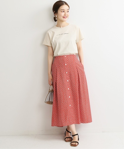 IENA（イエナ）の「フェザープリントスカート◆（スカート・レディース・レッド・38/34/36）」の5枚目の写真