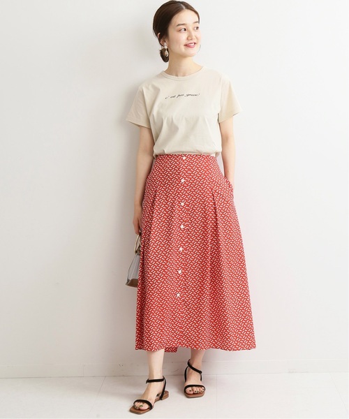IENA（イエナ）の「フェザープリントスカート◆（スカート・レディース・レッド・38/34/36）」の6枚目の写真