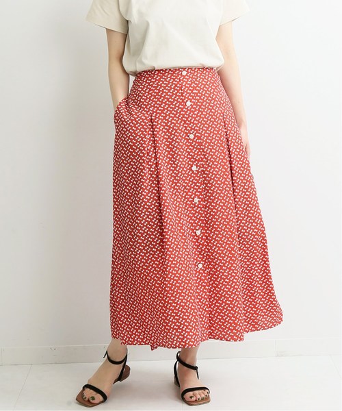 IENA（イエナ）の「フェザープリントスカート◆（スカート・レディース・レッド・38/34/36）」の7枚目の写真