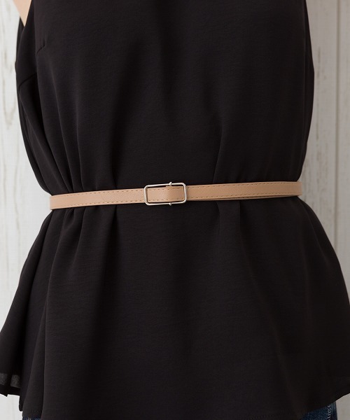 Libby&Rose(リビーアンドローズ)の「スクエアバックルナローベルト(ベルト・レディース・ベージュ/ブラウン/キャメル/ブラック×シルバー/ブラック×ゴールド・FREE)」の14枚目の写真