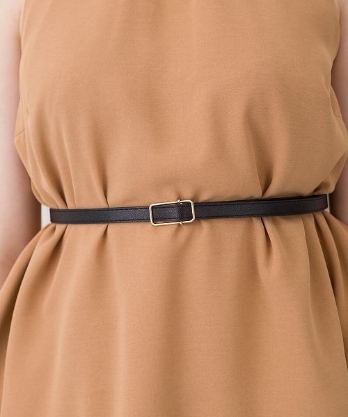 Libby&Rose(リビーアンドローズ)の「スクエアバックルナローベルト(ベルト・レディース・ベージュ/ブラウン/キャメル/ブラック×シルバー/ブラック×ゴールド・FREE)」の11枚目の写真