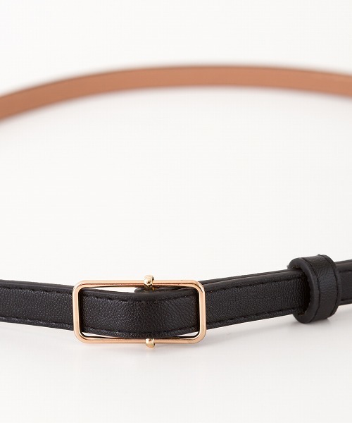 Libby&Rose(リビーアンドローズ)の「スクエアバックルナローベルト(ベルト・レディース・ベージュ/ブラウン/キャメル/ブラック×シルバー/ブラック×ゴールド・FREE)」の8枚目の写真