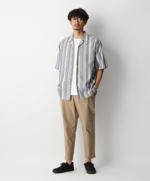 GLOBAL WORK（グローバルワーク）の「ランダムストライプシャツ/843403（シャツ/ブラウス・メンズ・オレンジ系その他2/ネイビー/ホワイト・LARGE/SMALL/MEDIUM/X-LARGE）」の4枚目の写真