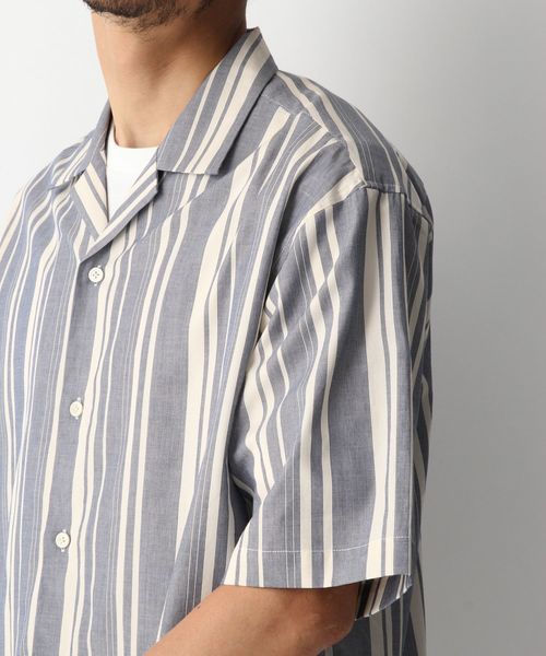 GLOBAL WORK（グローバルワーク）の「ランダムストライプシャツ/843403（シャツ/ブラウス・メンズ・オレンジ系その他2/ネイビー/ホワイト・LARGE/SMALL/MEDIUM/X-LARGE）」の17枚目の写真