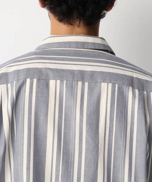 GLOBAL WORK（グローバルワーク）の「ランダムストライプシャツ/843403（シャツ/ブラウス・メンズ・オレンジ系その他2/ネイビー/ホワイト・LARGE/SMALL/MEDIUM/X-LARGE）」の9枚目の写真