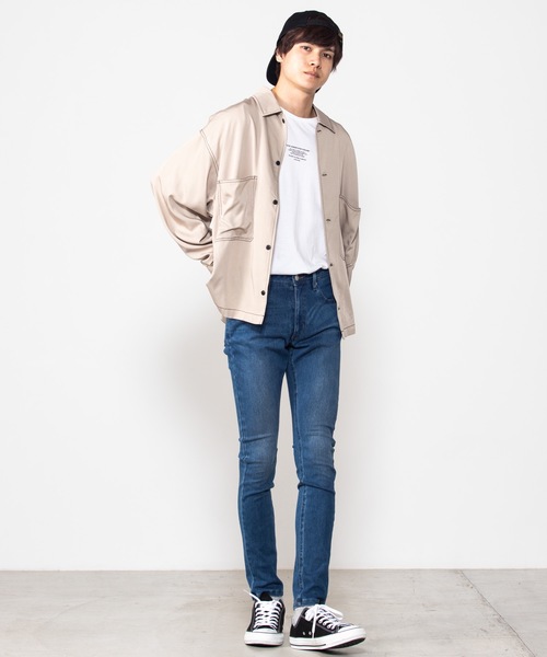 WEGO（ウィゴー）の「WEGO/カラーステッチビッグシルエットシャツ（シャツ/ブラウス・メンズ・ベージュ/ブラウン/ブラック/パープル・MEDIUM/LARGE）」の16枚目の写真