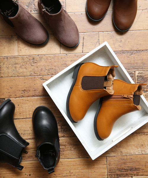 menue（メヌエ）の「ユニセックス キッズ サイドゴアショートブーツ（ブーツ・キッズ・ブラック/ダークブラウン/アッシュブラウン/キャメル・15.0cm/16.0cm/17.0cm/18.0cm/19.0cm/20.0cm/21.0cm）」の7枚目の写真