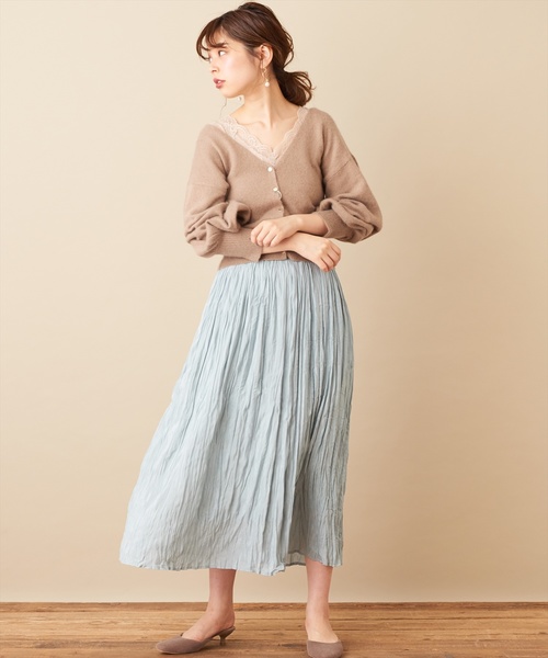 natural couture（ナチュラルクチュール）の「シャイニークリンクルスカート（スカート・レディース・ピンク/ベージュ/ミント/キャメル・FREE）」の20枚目の写真