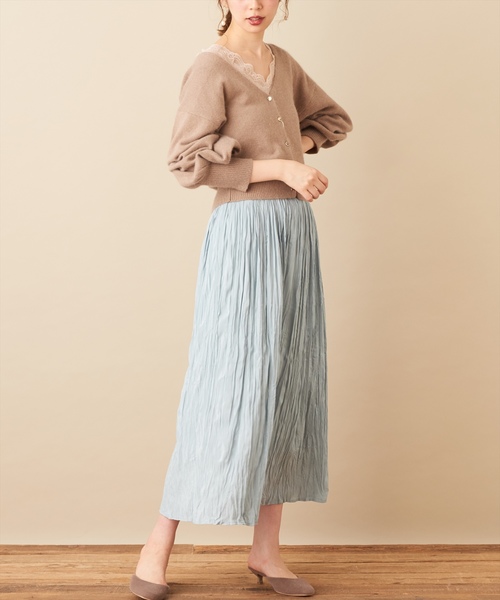 natural couture（ナチュラルクチュール）の「シャイニークリンクルスカート（スカート・レディース・ピンク/ベージュ/ミント/キャメル・FREE）」の19枚目の写真