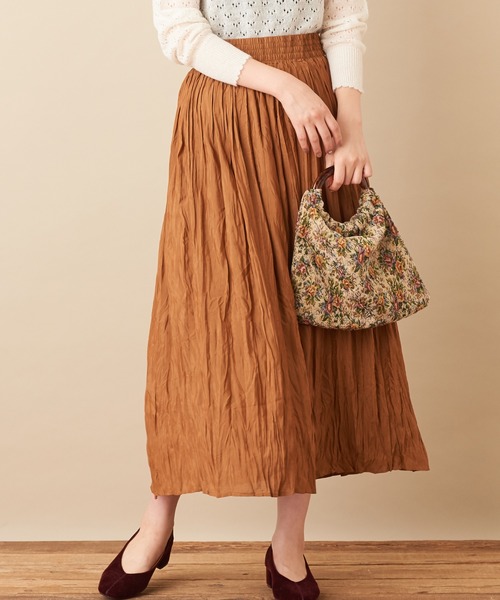 natural couture（ナチュラルクチュール）の「シャイニークリンクルスカート（スカート・レディース・ピンク/ベージュ/ミント/キャメル・FREE）」の18枚目の写真