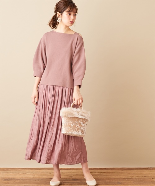 natural couture（ナチュラルクチュール）の「シャイニークリンクルスカート（スカート・レディース・ピンク/ベージュ/ミント/キャメル・FREE）」の15枚目の写真