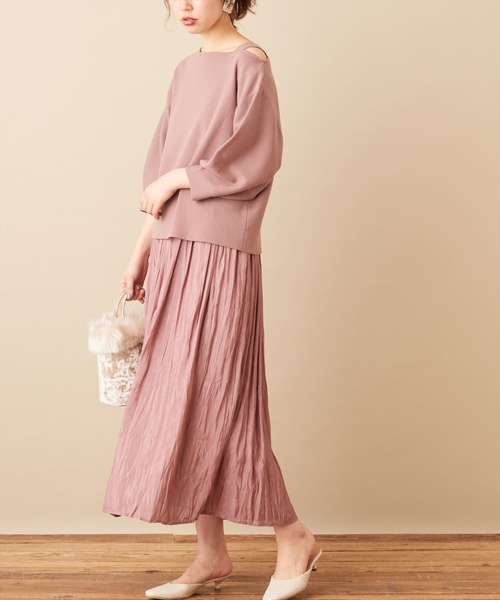 natural couture（ナチュラルクチュール）の「シャイニークリンクルスカート（スカート・レディース・ピンク/ベージュ/ミント/キャメル・FREE）」の14枚目の写真