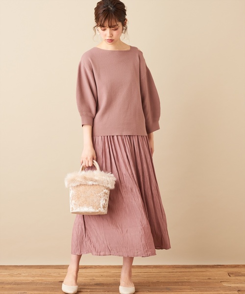 natural couture（ナチュラルクチュール）の「シャイニークリンクルスカート（スカート・レディース・ピンク/ベージュ/ミント/キャメル・FREE）」の13枚目の写真