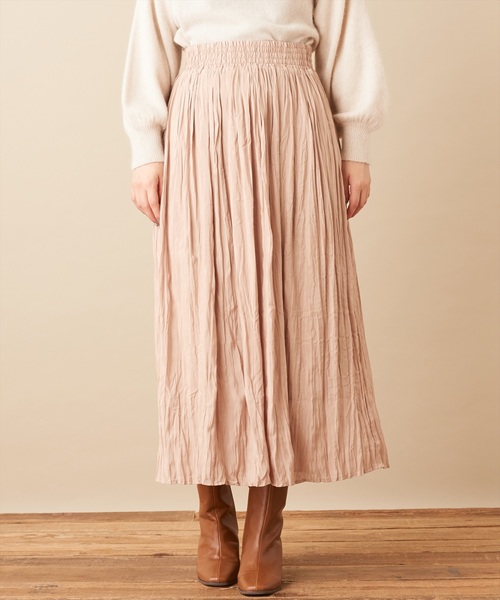 natural couture（ナチュラルクチュール）の「シャイニークリンクルスカート（スカート・レディース・ピンク/ベージュ/ミント/キャメル・FREE）」の12枚目の写真