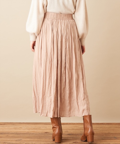natural couture（ナチュラルクチュール）の「シャイニークリンクルスカート（スカート・レディース・ピンク/ベージュ/ミント/キャメル・FREE）」の10枚目の写真