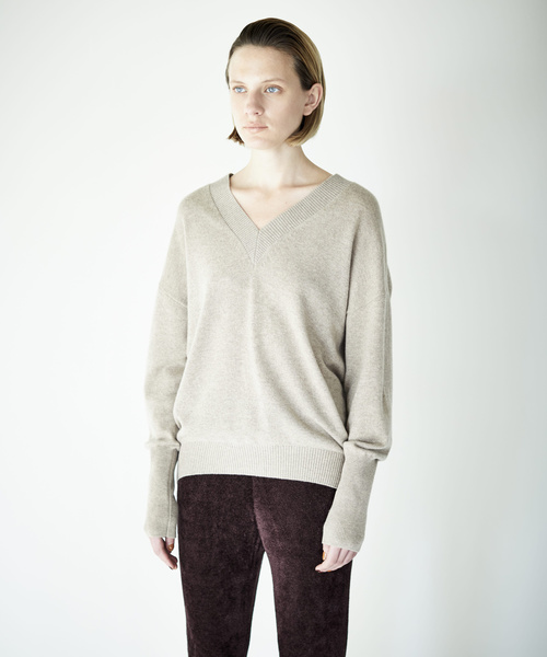 Marilyn Moon（マリリンムーン）の「ベビーカシミヤニット/SOI-MeME（ニット/セーター・レディース・ダークブラウン/ベージュ/グレー・MEDIUM）」の7枚目の写真