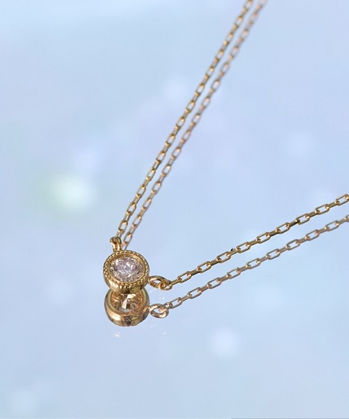 JUPITER(ジュピター)の「【K18】一粒ダイヤモンドネックレス/金属アレルギー対応<動画あり><全長41cm(調整した時の長さ37.5㎝)>(ネックレス・レディース・イエローゴールド・FREE)」の11枚目の写真