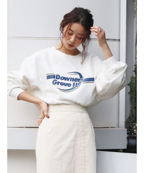 Ungrid（アングリッド）の「グラフィックプリントスウェット（スウェット・レディース・ライトグレー/パープル/オフホワイト・FREE）」の10枚目の写真