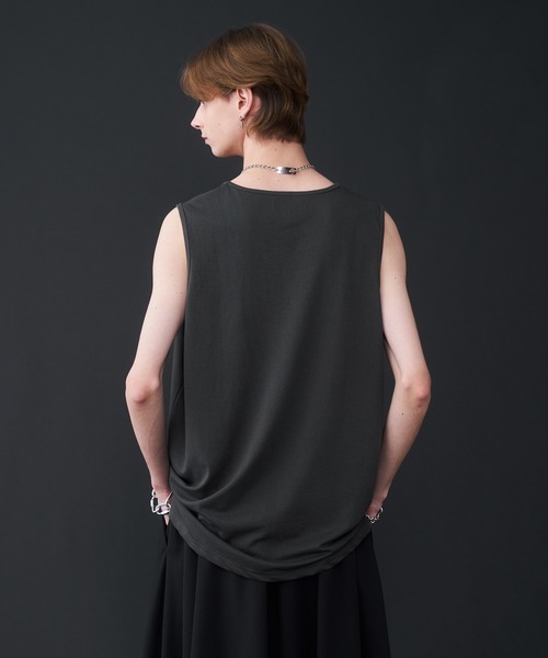 KUUUPY（クーピー）の「Seed Stitches layered Tank top - 鹿の子レイヤードタンクトップ（タンクトップ・メンズ・ホワイト/ブラック/チャコールグレー・SMALL/MEDIUM/LARGE/X-LARGE）」の19枚目の写真
