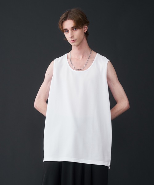 KUUUPY（クーピー）の「Seed Stitches layered Tank top - 鹿の子レイヤードタンクトップ（タンクトップ・メンズ・ホワイト/ブラック/チャコールグレー・SMALL/MEDIUM/LARGE/X-LARGE）」の5枚目の写真