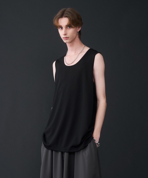 KUUUPY（クーピー）の「Seed Stitches layered Tank top - 鹿の子レイヤードタンクトップ（タンクトップ・メンズ・ホワイト/ブラック/チャコールグレー・SMALL/MEDIUM/LARGE/X-LARGE）」の12枚目の写真