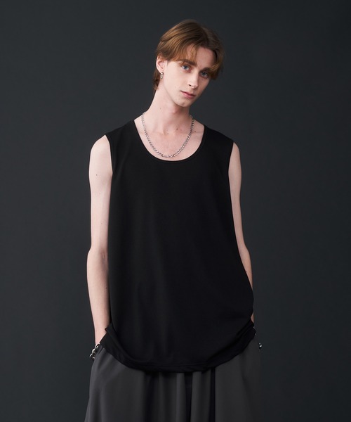 KUUUPY（クーピー）の「Seed Stitches layered Tank top - 鹿の子レイヤードタンクトップ（タンクトップ・メンズ・ホワイト/ブラック/チャコールグレー・SMALL/MEDIUM/LARGE/X-LARGE）」の13枚目の写真