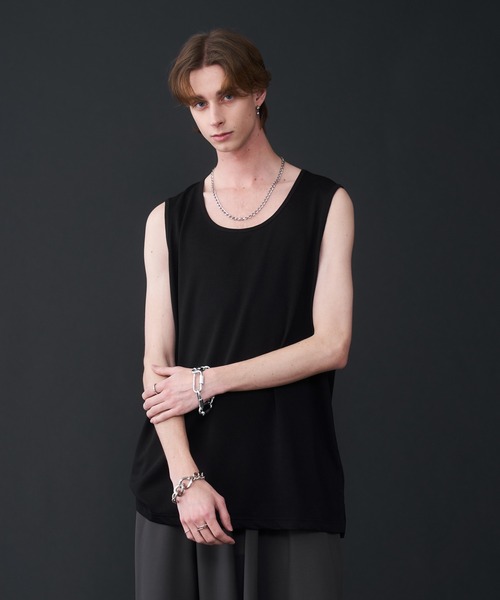KUUUPY（クーピー）の「Seed Stitches layered Tank top - 鹿の子レイヤードタンクトップ（タンクトップ・メンズ・ホワイト/ブラック/チャコールグレー・SMALL/MEDIUM/LARGE/X-LARGE）」の10枚目の写真