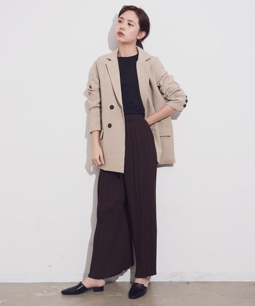 Aunt Marie's(アントマリーズ)の「AUNT MARIE'S ベルト付きダブルテーラードジャケット(テーラードジャケット・レディース・ブラック/グリーン/ナチュラル・FREE)」の15枚目の写真