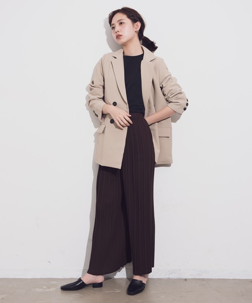 Aunt Marie's(アントマリーズ)の「AUNT MARIE'S ベルト付きダブルテーラードジャケット(テーラードジャケット・レディース・ブラック/グリーン/ナチュラル・FREE)」の16枚目の写真