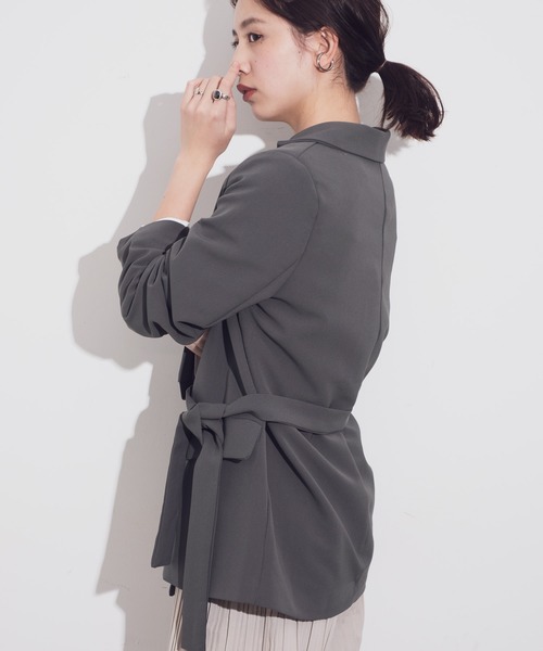 Aunt Marie's(アントマリーズ)の「AUNT MARIE'S ベルト付きダブルテーラードジャケット(テーラードジャケット・レディース・ブラック/グリーン/ナチュラル・FREE)」の22枚目の写真