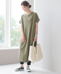 reca | 【zozotown限定】バックタック Vネックワッフル ワンピース(ワンピース)