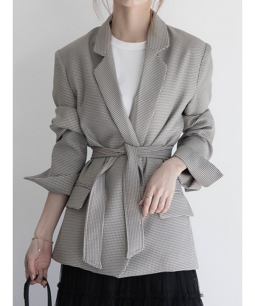 美品✨BASE MARK ウエストベルトジャケット 定価79200円 ウエストマークシングルジャケット（テーラードジャケット）｜amel