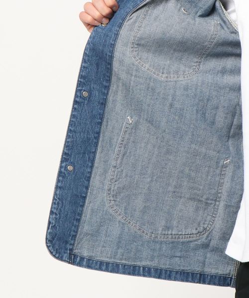 Lee(リー)の「【Lee】デニムワークジャケット(カバーオール・メンズ・ネイビー/ダークインディゴブルー/キナリ・M/L)」の6枚目の写真