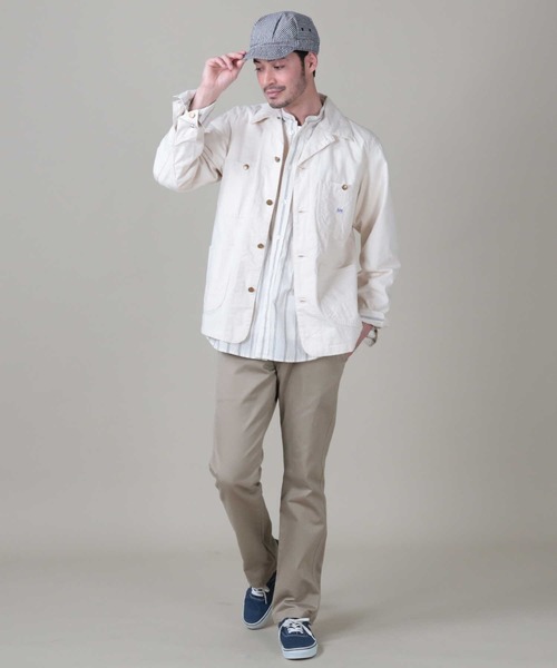 Lee(リー)の「【Lee】デニムワークジャケット(カバーオール・メンズ・ネイビー/ダークインディゴブルー/キナリ・M/L)」の21枚目の写真