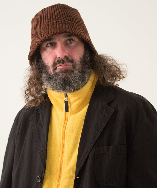 RACAL（ラカル）の「Knit Bucket Hat Down Brim / ニットバケットハット ダウンブリム（ハット・メンズ・グレー/アイボリー/ブラック/ベージュ/パープル/ブラウン・FREE）」の4枚目の写真