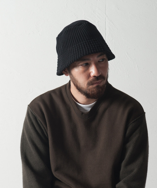 RACAL（ラカル）の「Knit Bucket Hat Down Brim / ニットバケットハット ダウンブリム（ハット・メンズ・グレー/アイボリー/ブラック/ベージュ/パープル/ブラウン・FREE）」の11枚目の写真