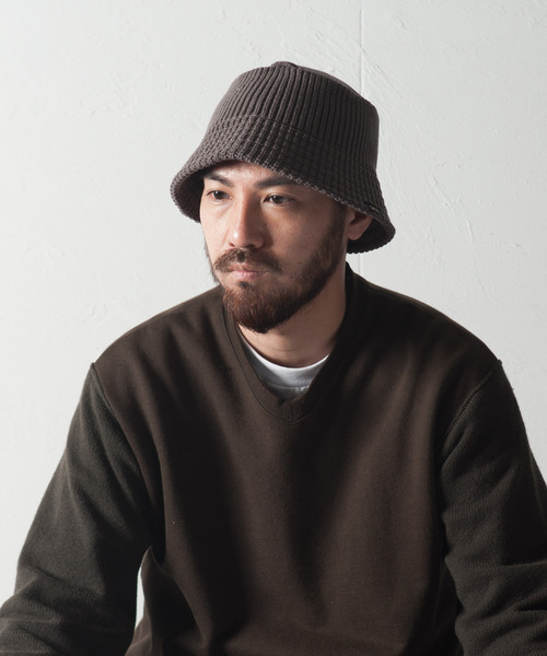 RACAL（ラカル）の「Knit Bucket Hat Down Brim / ニットバケットハット ダウンブリム（ハット・メンズ・グレー/アイボリー/ブラック/ベージュ/パープル/ブラウン・FREE）」の22枚目の写真