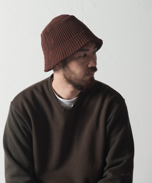 RACAL（ラカル）の「Knit Bucket Hat Down Brim / ニットバケットハット ダウンブリム（ハット・メンズ・グレー/アイボリー/ブラック/ベージュ/パープル/ブラウン・FREE）」の15枚目の写真