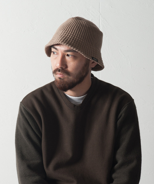 RACAL（ラカル）の「Knit Bucket Hat Down Brim / ニットバケットハット ダウンブリム（ハット・メンズ・グレー/アイボリー/ブラック/ベージュ/パープル/ブラウン・FREE）」の12枚目の写真