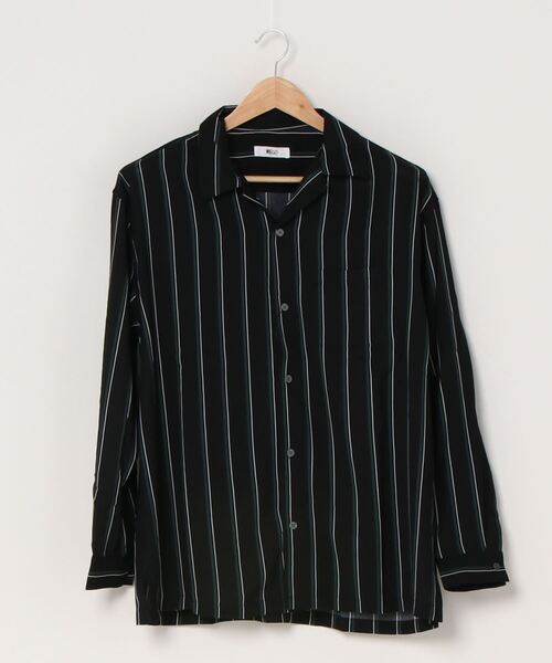 WEGO(ウィゴー)の「WEGO/クラブストライプ開襟シャツ(シャツ/ブラウス・メンズ・ブラック系その他4/ベージュ系その他4・MEDIUM/LARGE)」の13枚目の写真