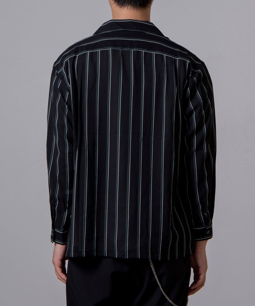 WEGO(ウィゴー)の「WEGO/クラブストライプ開襟シャツ(シャツ/ブラウス・メンズ・ブラック系その他4/ベージュ系その他4・MEDIUM/LARGE)」の8枚目の写真