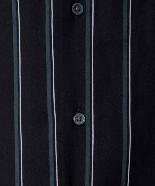 WEGO(ウィゴー)の「WEGO/クラブストライプ開襟シャツ(シャツ/ブラウス・メンズ・ブラック系その他4/ベージュ系その他4・MEDIUM/LARGE)」の9枚目の写真