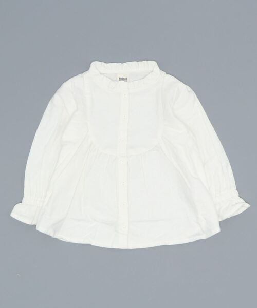 RUGGEDWORKS(ラゲッドワークス)の「スタンドフリルブラウス(シャツ/ブラウス・キッズ・オフホワイト/ブラウン・90/100/110/120/130/140/150)」の1枚目の写真