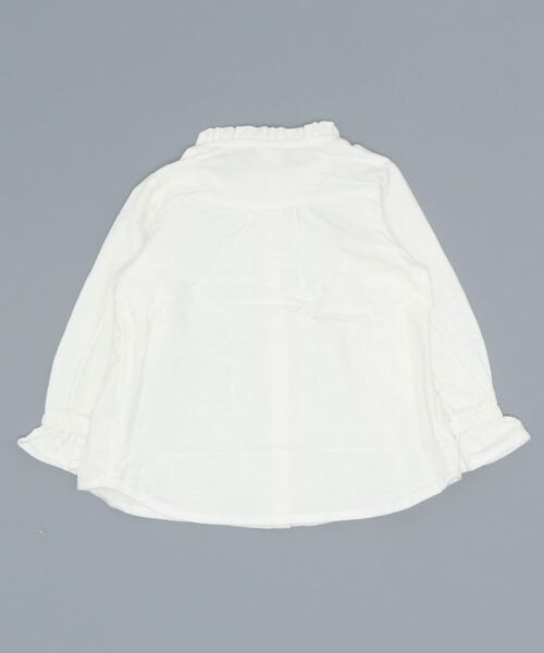 RUGGEDWORKS(ラゲッドワークス)の「スタンドフリルブラウス(シャツ/ブラウス・キッズ・オフホワイト/ブラウン・90/100/110/120/130/140/150)」の3枚目の写真
