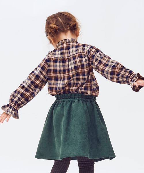 RUGGEDWORKS(ラゲッドワークス)の「スタンドフリルブラウス(シャツ/ブラウス・キッズ・オフホワイト/ブラウン・90/100/110/120/130/140/150)」の5枚目の写真